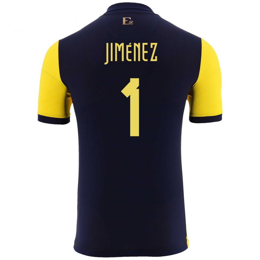Børn Ecuador Tony Jimenez #1 Gul Hjemmebane Spillertrøjer 24-26 Trøje T-Shirt