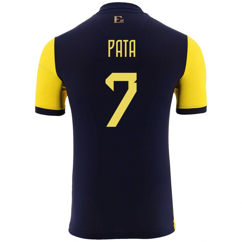 Børn Ecuador Emerson Pata #7 Gul Hjemmebane Spillertrøjer 24-26 Trøje T-Shirt