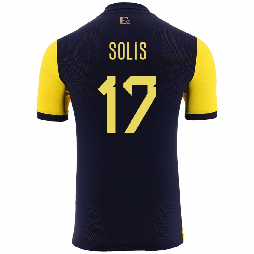 Børn Ecuador Mathias Solis #17 Gul Hjemmebane Spillertrøjer 24-26 Trøje T-Shirt