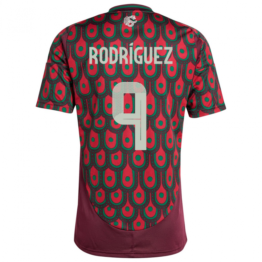 Børn Mexico Carlos Rodriguez #9 Rødbrun Hjemmebane Spillertrøjer 24-26 Trøje T-Shirt
