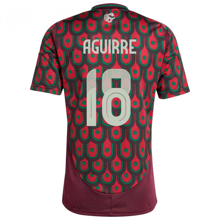 Børn Mexico Eduardo Aguirre #18 Rødbrun Hjemmebane Spillertrøjer 24-26 Trøje T-Shirt