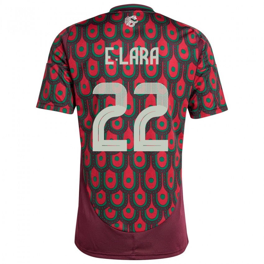Børn Mexico Emilio Lara #22 Rødbrun Hjemmebane Spillertrøjer 24-26 Trøje T-Shirt