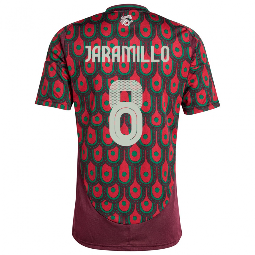 Børn Mexico Carolina Jaramillo #8 Rødbrun Hjemmebane Spillertrøjer 24-26 Trøje T-Shirt