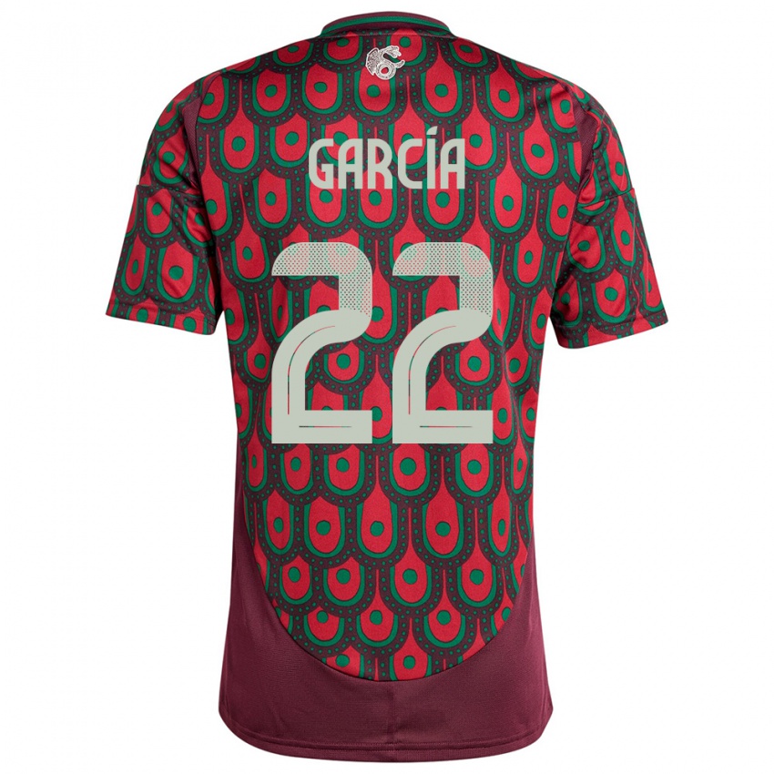 Børn Mexico Diana Garcia #22 Rødbrun Hjemmebane Spillertrøjer 24-26 Trøje T-Shirt