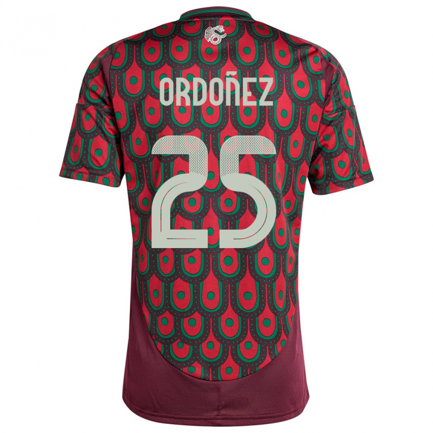 Børn Mexico Diana Ordonez #25 Rødbrun Hjemmebane Spillertrøjer 24-26 Trøje T-Shirt