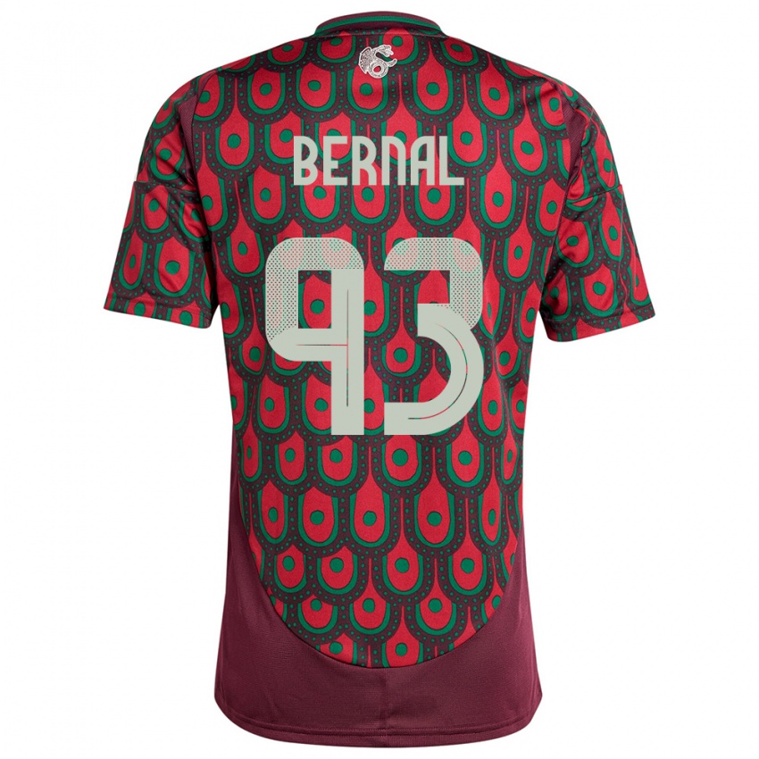 Børn Mexico Rebeca Bernal #93 Rødbrun Hjemmebane Spillertrøjer 24-26 Trøje T-Shirt