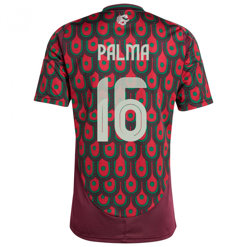 Børn Mexico Rafael Palma #16 Rødbrun Hjemmebane Spillertrøjer 24-26 Trøje T-Shirt