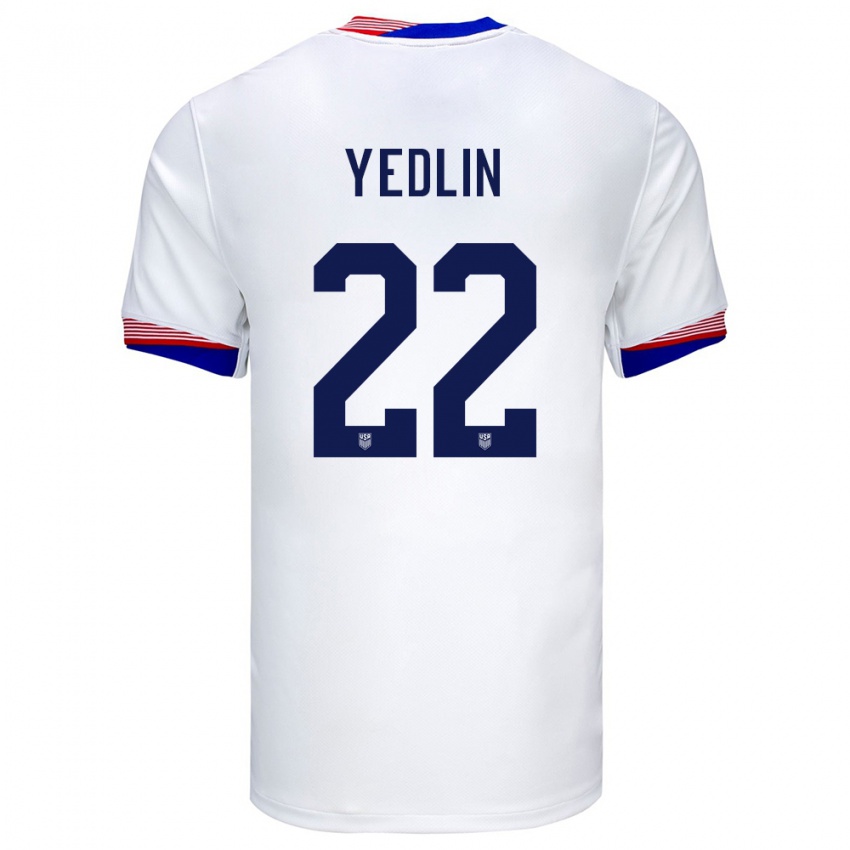 Børn Usa Deandre Yedlin #22 Hvid Hjemmebane Spillertrøjer 24-26 Trøje T-Shirt