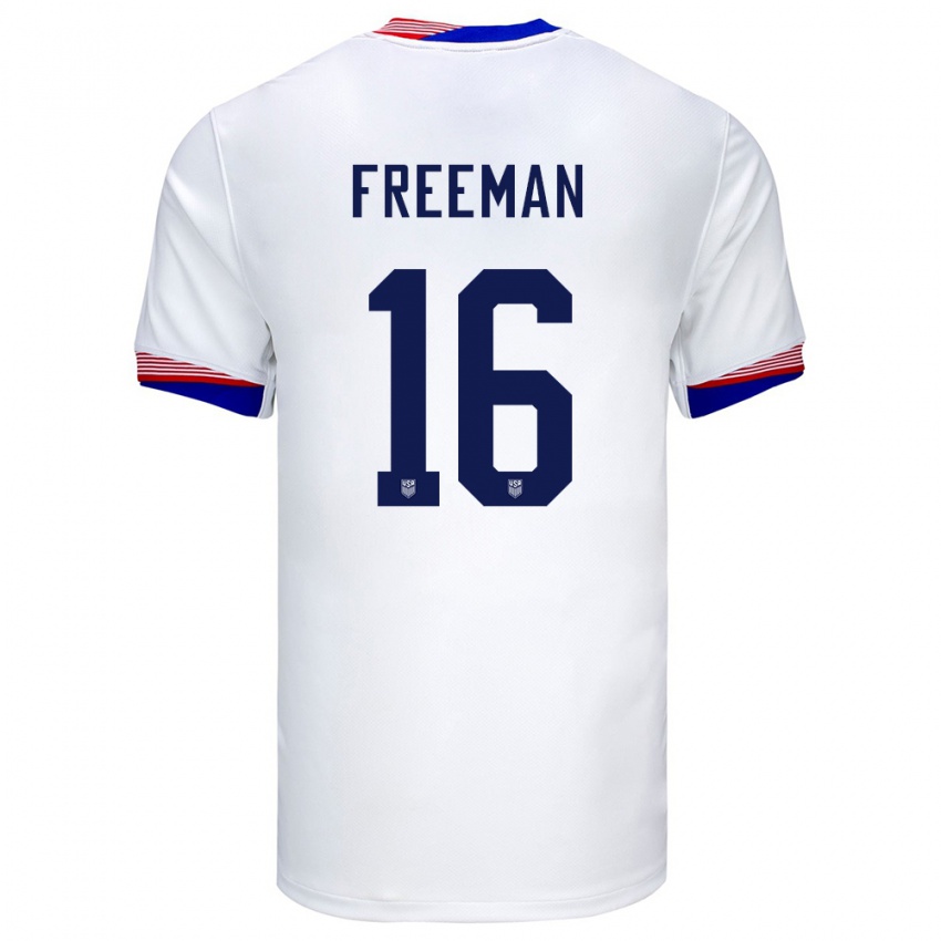 Børn Usa Alex Freeman #16 Hvid Hjemmebane Spillertrøjer 24-26 Trøje T-Shirt