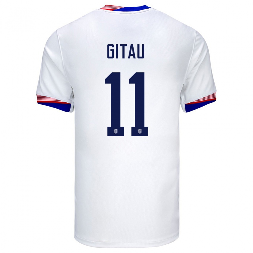 Børn Usa Andre Gitau #11 Hvid Hjemmebane Spillertrøjer 24-26 Trøje T-Shirt