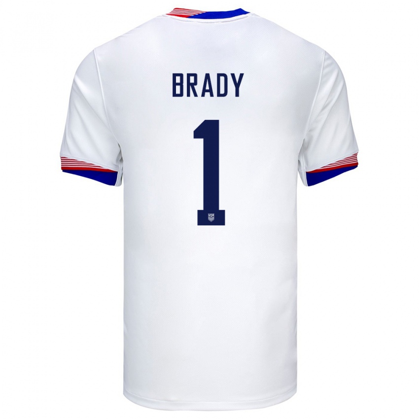 Børn Usa Chris Brady #1 Hvid Hjemmebane Spillertrøjer 24-26 Trøje T-Shirt