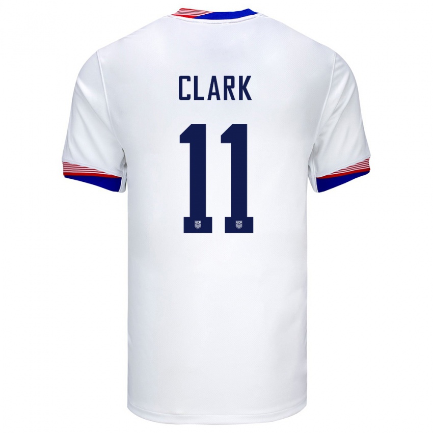 Børn Usa Caden Clark #11 Hvid Hjemmebane Spillertrøjer 24-26 Trøje T-Shirt