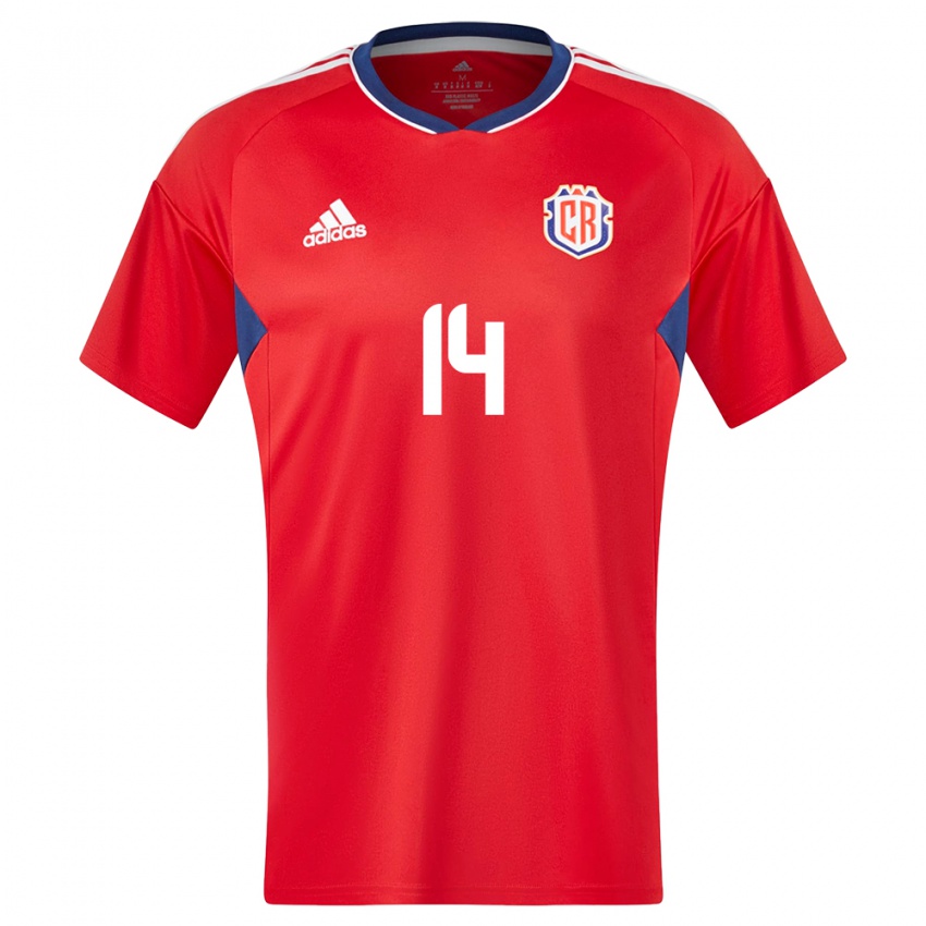 Børn Costa Rica Priscila Chinchilla #14 Rød Hjemmebane Spillertrøjer 24-26 Trøje T-Shirt