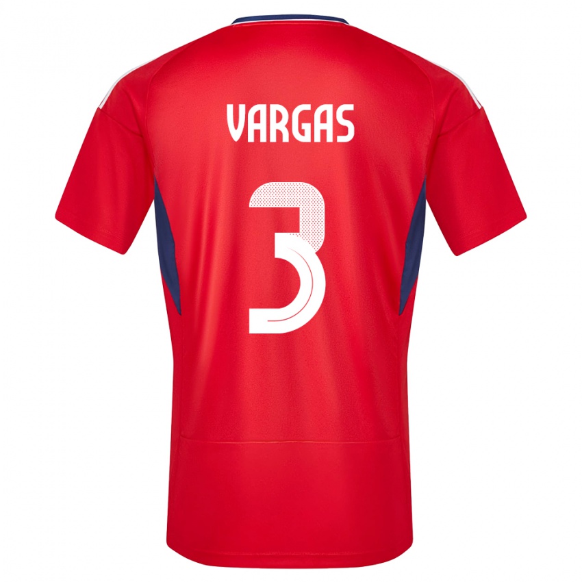 Børn Costa Rica Juan Pablo Vargas #3 Rød Hjemmebane Spillertrøjer 24-26 Trøje T-Shirt