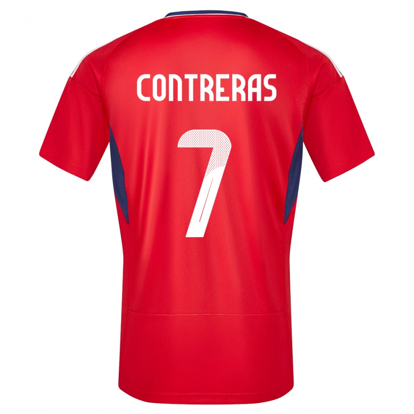 Børn Costa Rica Anthony Contreras #7 Rød Hjemmebane Spillertrøjer 24-26 Trøje T-Shirt