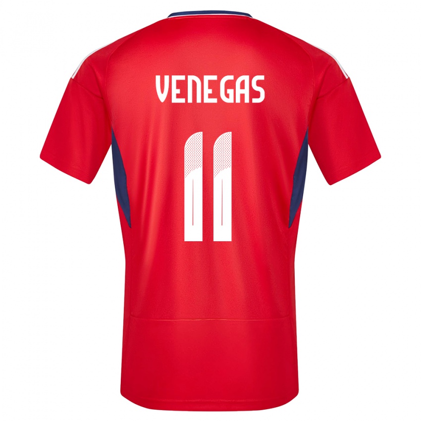 Børn Costa Rica Johan Venegas #11 Rød Hjemmebane Spillertrøjer 24-26 Trøje T-Shirt