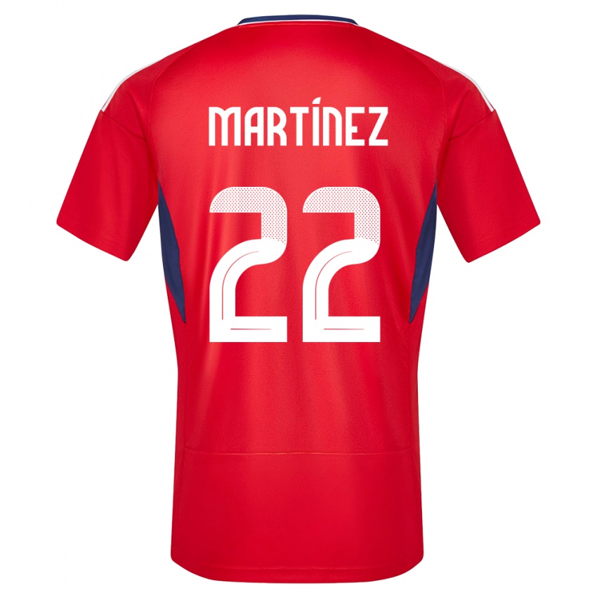 Børn Costa Rica Carlos Martinez #22 Rød Hjemmebane Spillertrøjer 24-26 Trøje T-Shirt