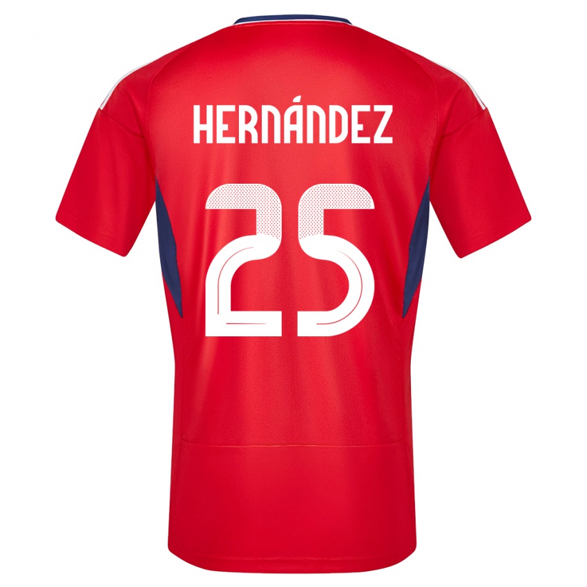 Børn Costa Rica Anthony Hernandez #25 Rød Hjemmebane Spillertrøjer 24-26 Trøje T-Shirt