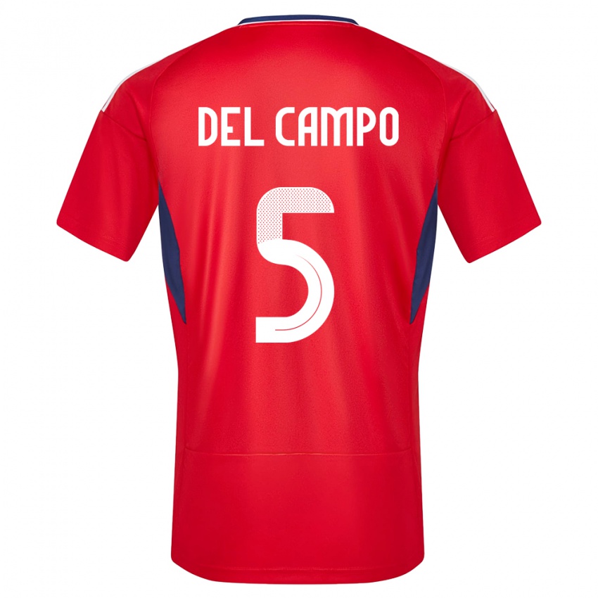 Børn Costa Rica Valeria Del Campo #5 Rød Hjemmebane Spillertrøjer 24-26 Trøje T-Shirt