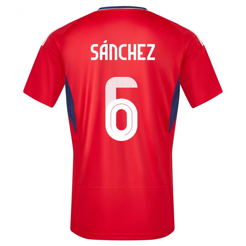 Børn Costa Rica Carol Sanchez #6 Rød Hjemmebane Spillertrøjer 24-26 Trøje T-Shirt