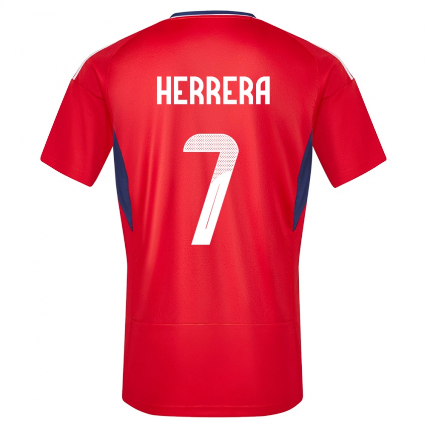 Børn Costa Rica Melissa Herrera #7 Rød Hjemmebane Spillertrøjer 24-26 Trøje T-Shirt