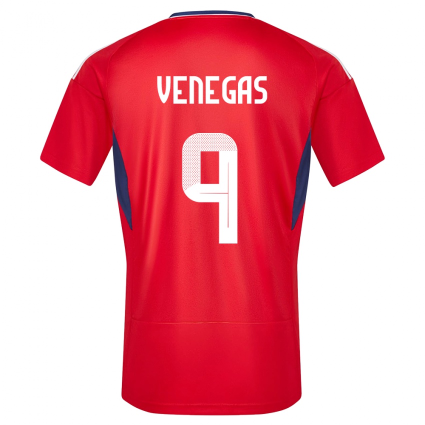 Børn Costa Rica Carolina Venegas #9 Rød Hjemmebane Spillertrøjer 24-26 Trøje T-Shirt