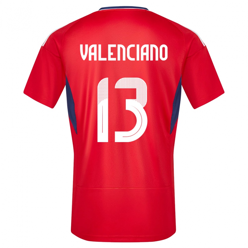 Børn Costa Rica Emilie Valenciano #13 Rød Hjemmebane Spillertrøjer 24-26 Trøje T-Shirt