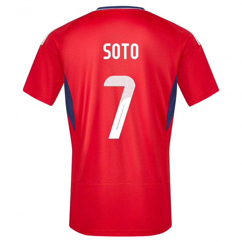 Børn Costa Rica Andrey Soto #7 Rød Hjemmebane Spillertrøjer 24-26 Trøje T-Shirt