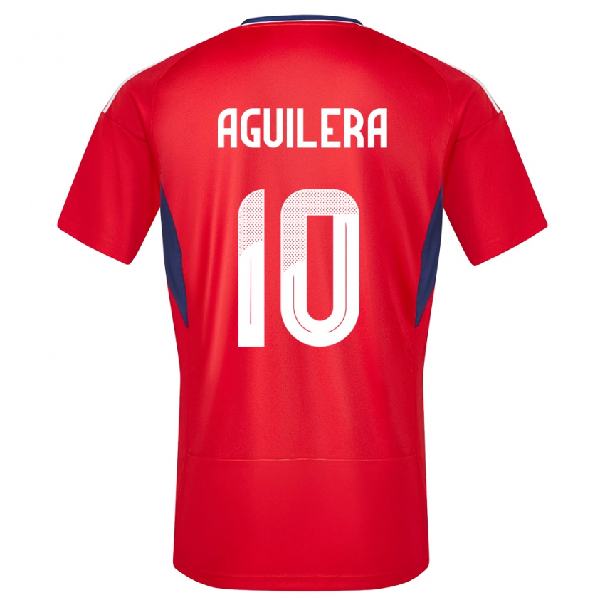 Børn Costa Rica Brandon Aguilera #10 Rød Hjemmebane Spillertrøjer 24-26 Trøje T-Shirt