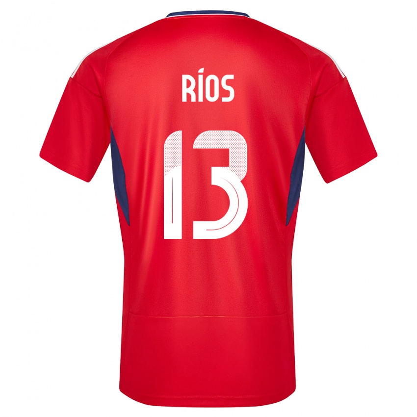Børn Costa Rica Keral Rios #13 Rød Hjemmebane Spillertrøjer 24-26 Trøje T-Shirt