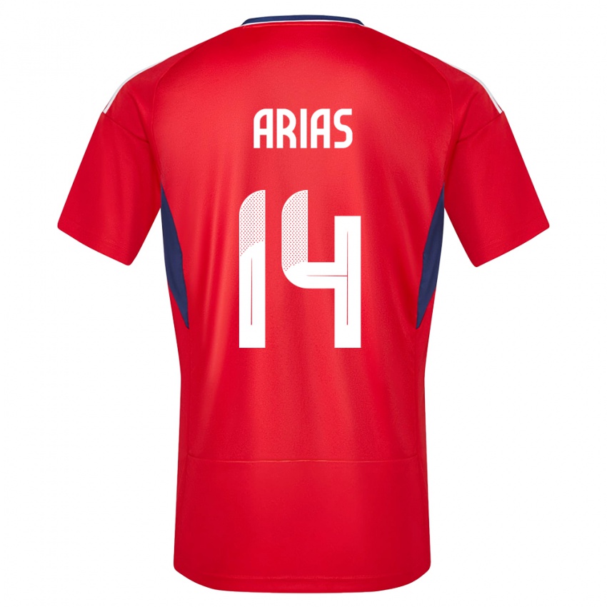 Børn Costa Rica Timothy Arias #14 Rød Hjemmebane Spillertrøjer 24-26 Trøje T-Shirt