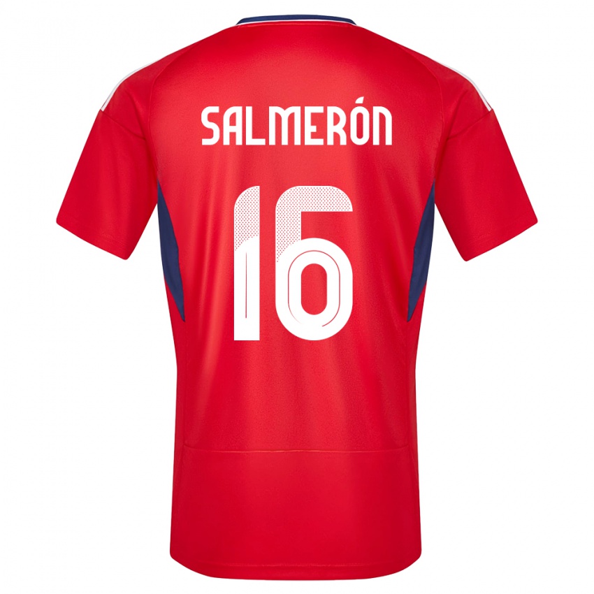 Børn Costa Rica Andrey Salmeron #16 Rød Hjemmebane Spillertrøjer 24-26 Trøje T-Shirt