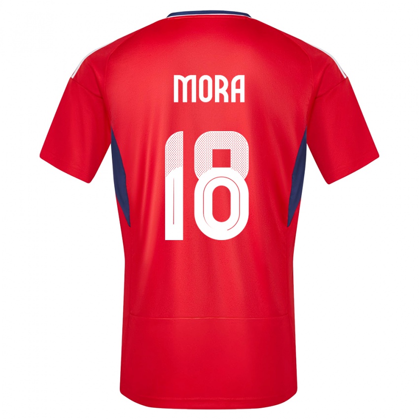 Børn Costa Rica Bayron Mora #18 Rød Hjemmebane Spillertrøjer 24-26 Trøje T-Shirt