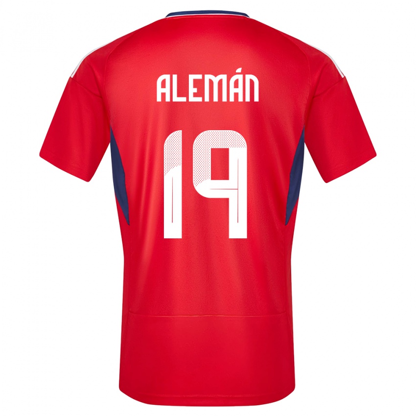 Børn Costa Rica Fabricio Aleman #19 Rød Hjemmebane Spillertrøjer 24-26 Trøje T-Shirt