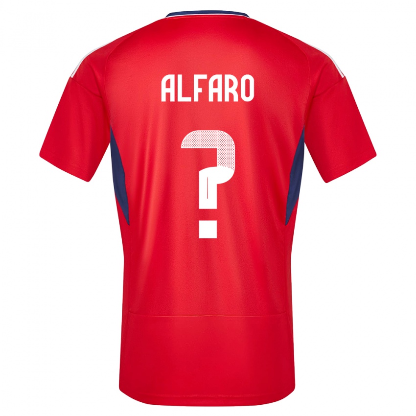 Børn Costa Rica Juan Alfaro #0 Rød Hjemmebane Spillertrøjer 24-26 Trøje T-Shirt