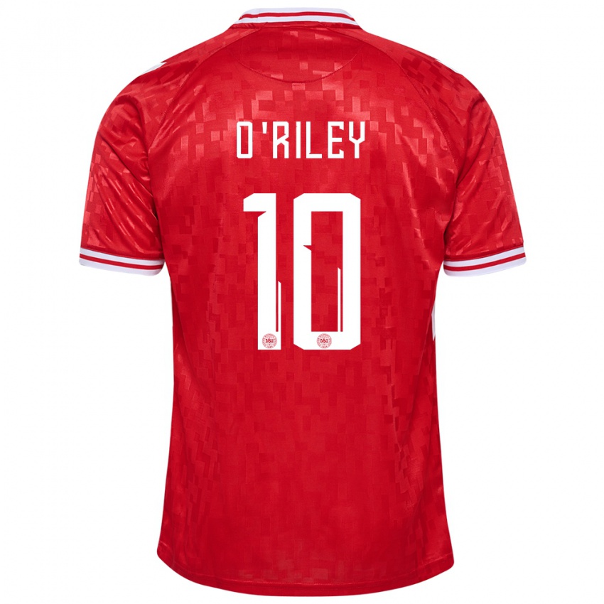 Børn Danmark Matt O Riley #10 Rød Hjemmebane Spillertrøjer 24-26 Trøje T-Shirt