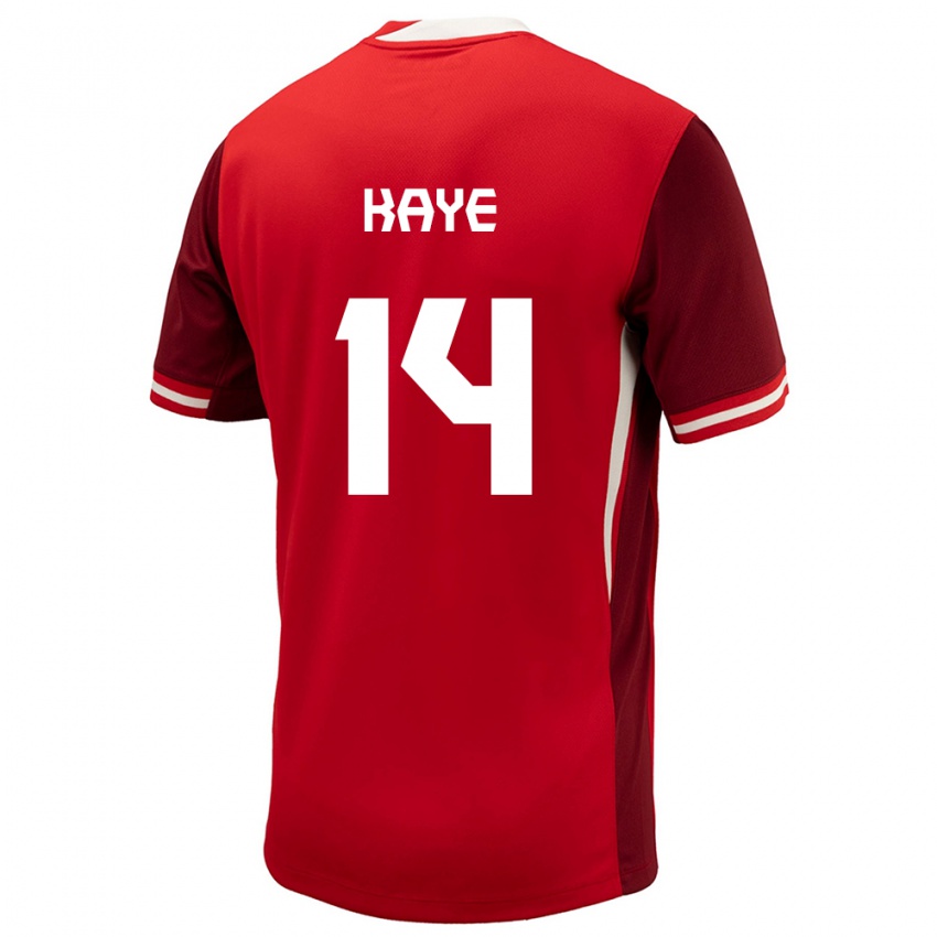 Børn Canada Mark Anthony Kaye #14 Rød Hjemmebane Spillertrøjer 24-26 Trøje T-Shirt