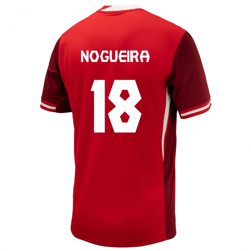Børn Canada Matthew Nogueira #18 Rød Hjemmebane Spillertrøjer 24-26 Trøje T-Shirt