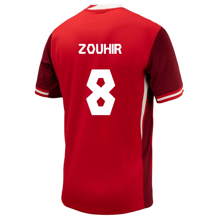 Børn Canada Rida Zouhir #8 Rød Hjemmebane Spillertrøjer 24-26 Trøje T-Shirt