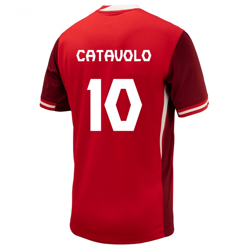 Børn Canada Matthew Catavolo #10 Rød Hjemmebane Spillertrøjer 24-26 Trøje T-Shirt