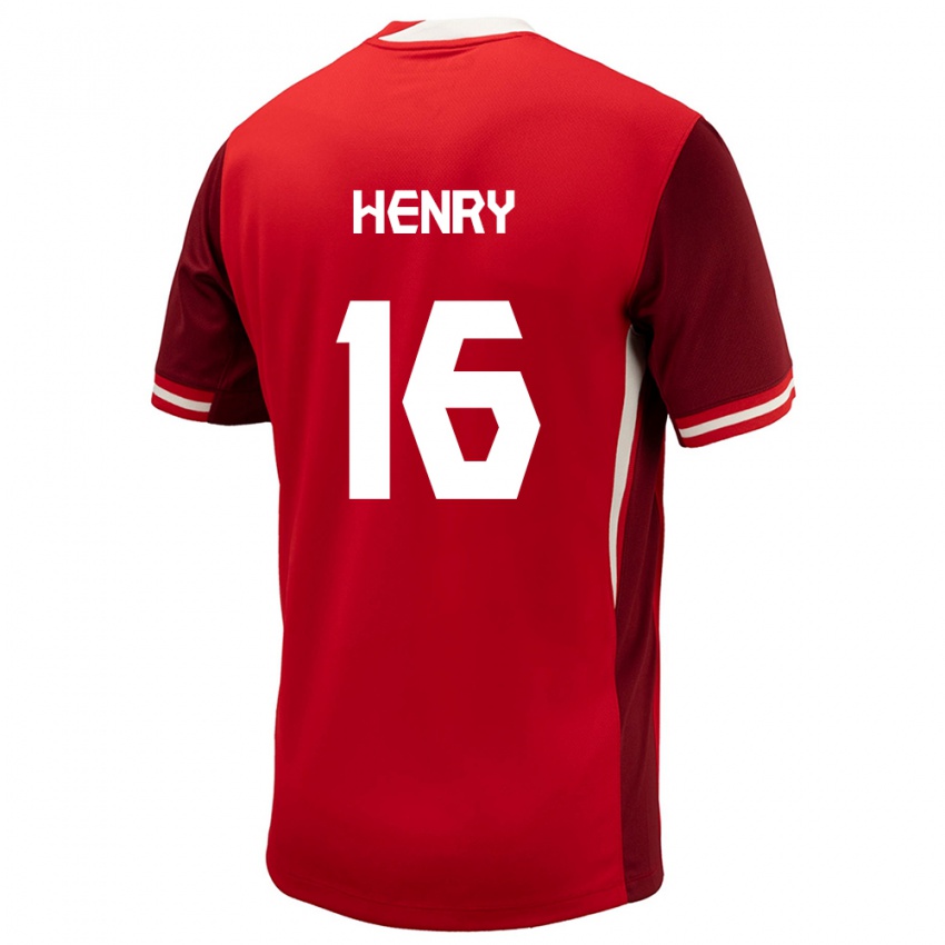 Børn Canada Mael Henry #16 Rød Hjemmebane Spillertrøjer 24-26 Trøje T-Shirt