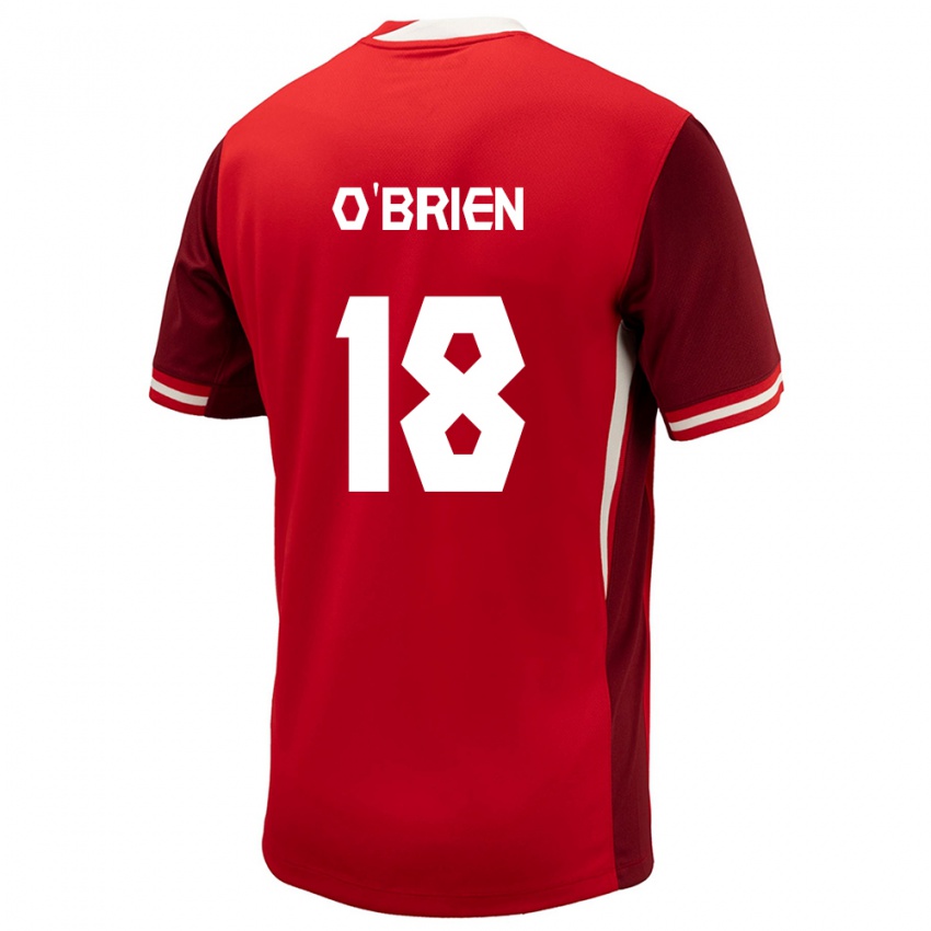 Børn Canada Alexander O'brien #18 Rød Hjemmebane Spillertrøjer 24-26 Trøje T-Shirt
