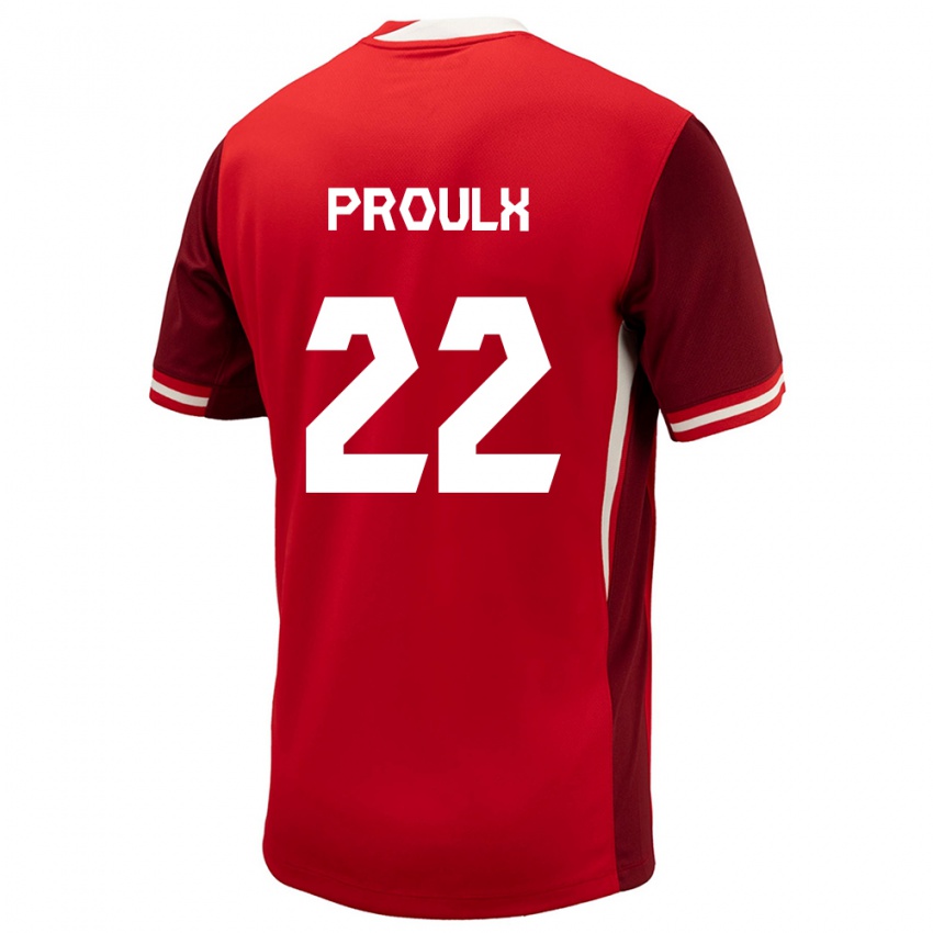 Børn Canada Lysianne Proulx #22 Rød Hjemmebane Spillertrøjer 24-26 Trøje T-Shirt