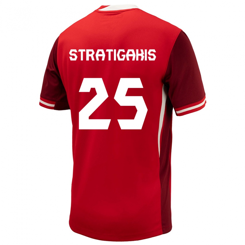 Børn Canada Sarah Stratigakis #25 Rød Hjemmebane Spillertrøjer 24-26 Trøje T-Shirt