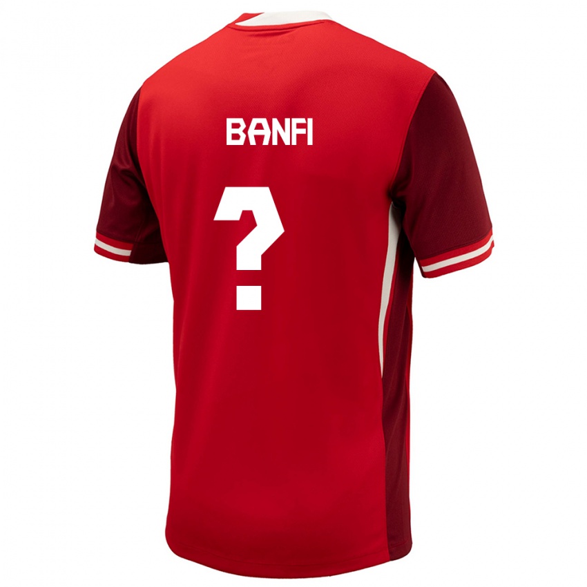 Børn Canada Samuel Banfi #0 Rød Hjemmebane Spillertrøjer 24-26 Trøje T-Shirt