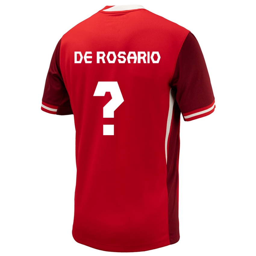 Børn Canada Adisa De Rosario #0 Rød Hjemmebane Spillertrøjer 24-26 Trøje T-Shirt