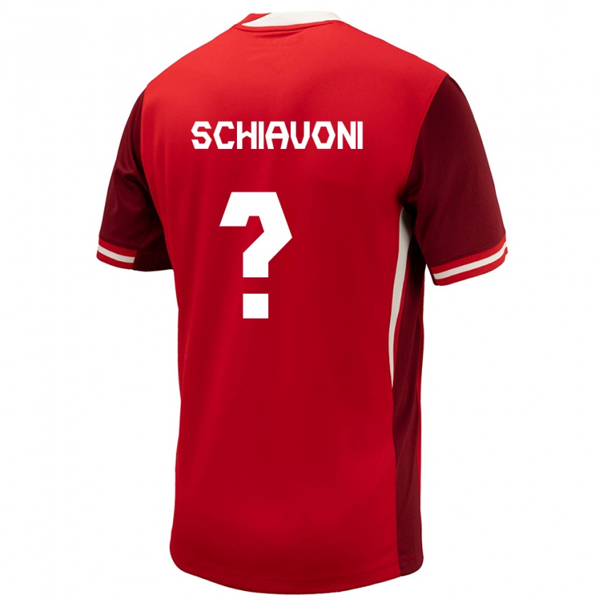 Børn Canada Matteo Schiavoni #0 Rød Hjemmebane Spillertrøjer 24-26 Trøje T-Shirt