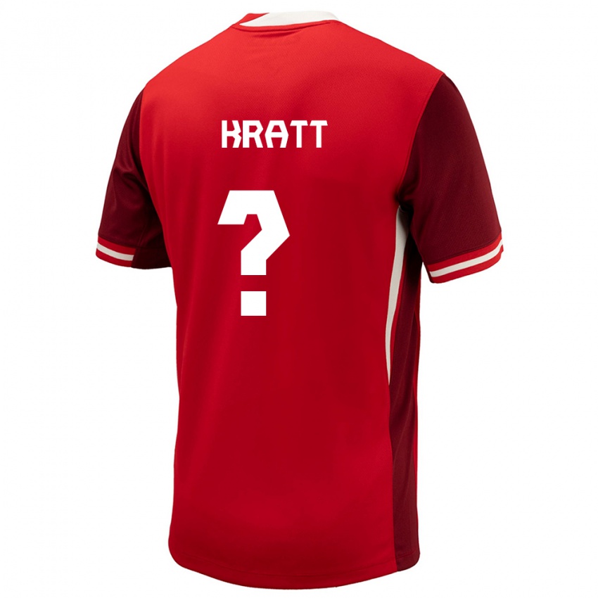 Børn Canada Ronan Kratt #0 Rød Hjemmebane Spillertrøjer 24-26 Trøje T-Shirt