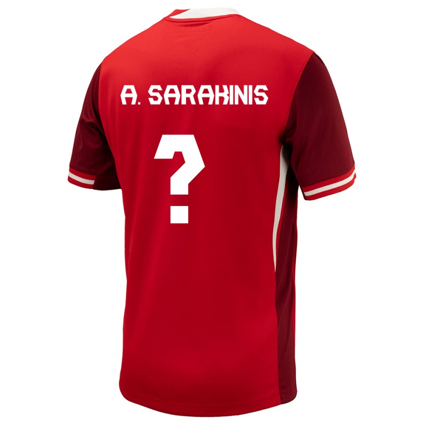 Børn Canada Alexander Sarakinis #0 Rød Hjemmebane Spillertrøjer 24-26 Trøje T-Shirt