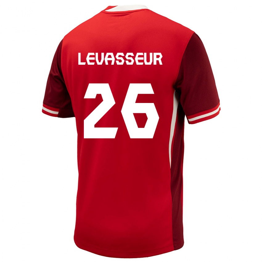 Børn Canada Marie Levasseur #26 Rød Hjemmebane Spillertrøjer 24-26 Trøje T-Shirt